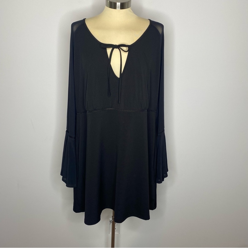 Swim by Cacique Plus Size Black Swimsuit Coverup Dress